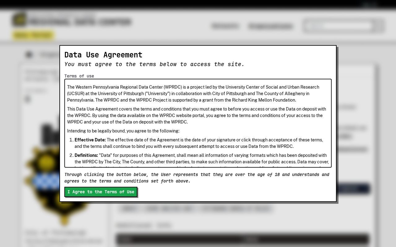 Pittsburgh Bureau of Police arrest data methodology page